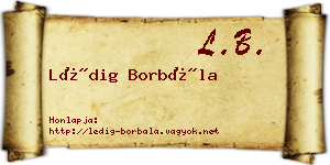 Lédig Borbála névjegykártya