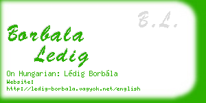 borbala ledig business card